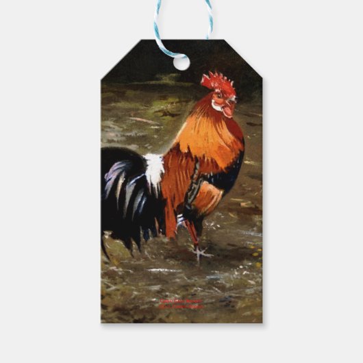 Hahn/Rooster/Gallisch Geschenkanhänger (Vorderseite)