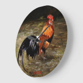 Hahn/Rooster/Gallisch Große Wanduhr (Winkel)