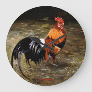 Hahn/Rooster/Gallisch Große Wanduhr