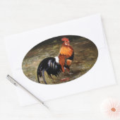 Hahn/Rooster/Gallisch Ovaler Aufkleber (Umschlag)