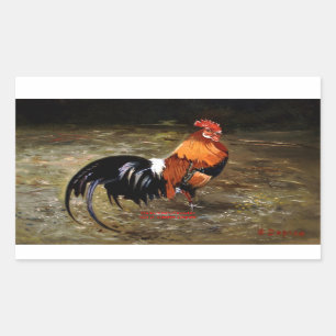 Hahn/Rooster/Gallisch Rechteckiger Aufkleber