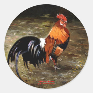 Hahn/Rooster/Gallisch Runder Aufkleber