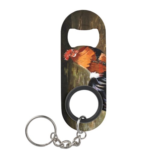 Hahn/Rooster/Gallisch Schlüsselanhänger Flaschenöffner (Vorderseite)
