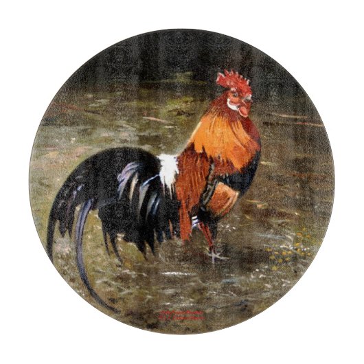 Hahn/Rooster/Gallisch Schneidebrett (Vorderseite)