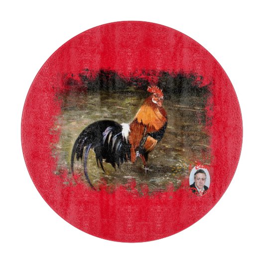 Hahn/Rooster/Gallisch Schneidebrett (Vorderseite)