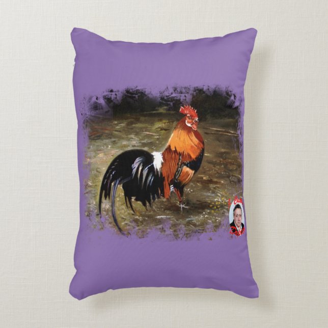 Hahn/Rooster/Gallisch Zierkissen (Vorderseite(Vertikal))