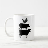 Hahn Schwein Kuh Stall Bauernhof Kaffeetasse (Links)