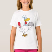 Hahn serviert Essen T-Shirt (Vorderseite)