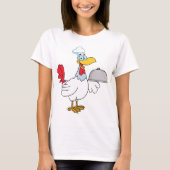 Hahn serviert Essen T-Shirt (Vorderseite)