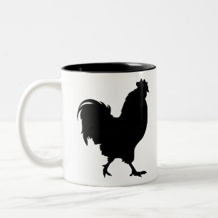 Hahn-Silhouette Zweifarbige Tasse
