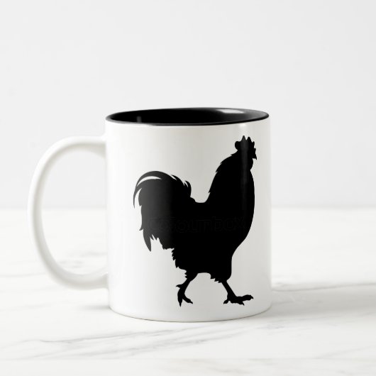 Hahn-Silhouette Zweifarbige Tasse (Links)