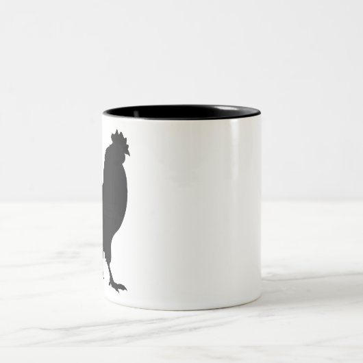 Hahn-Silhouette Zweifarbige Tasse (Mittel)
