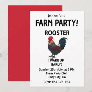 Hahn Streichelzoo Ich Wache Früh Auf Lustiger Hahn Einladung