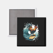 Hahn Surfing Tier Sport Surfer Magnet (Vorderseite/Rückseite)