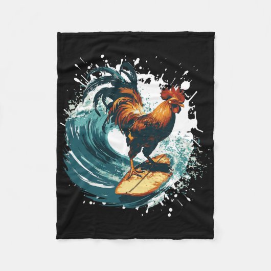 Hahn Surft Tier Sport Surfer  Fleecedecke (Vorderseite)