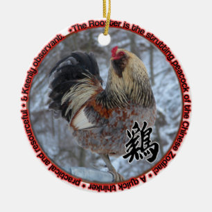 HAHN-TOTEM-VERZIERUNG KERAMIK ORNAMENT