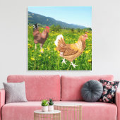 Hahn und Henne 2 Leinwanddruck (Insitu (Wohnzimmer))