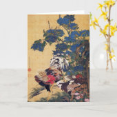 Hahn und Henne Karte (Gelbe Blume)