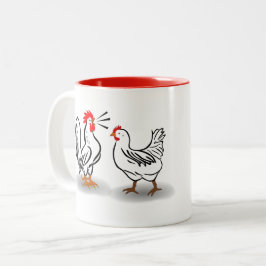 Hahn-und Henne-Tasse Zweifarbige Tasse
