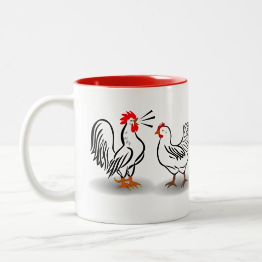 Hahn-und Henne-Tasse Zweifarbige Tasse (Links)