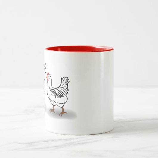 Hahn-und Henne-Tasse Zweifarbige Tasse (Mittel)