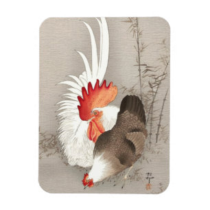 Hahn und Henne von Ohara Koson Magnet