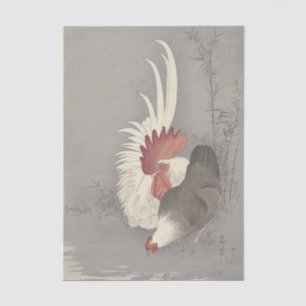 Hahn und Henne von Ohara Koson Seidenpapier
