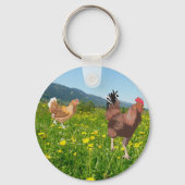 Hahn und Huhn 3  Schlüsselanhänger (Rückseite)