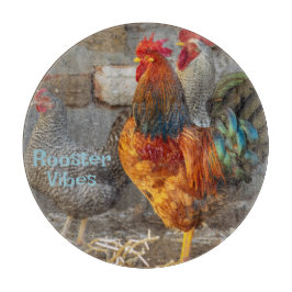 Hahn-Vibes Farm Leben Schneidebrett