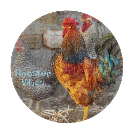Hahn-Vibes Farm Leben Schneidebrett (Vorderseite)