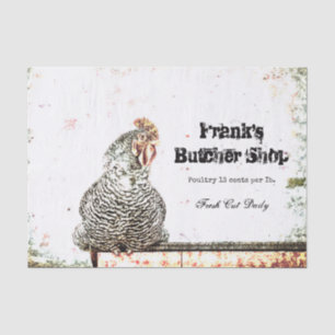 Hahn Vintage Farm Antiquität Weiß Textur Land Seidenpapier