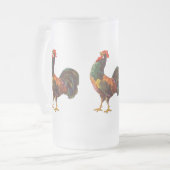 Hahn Vintage-Kiste Kunstbecher Mattglas Bierglas (Vorderseite Links)