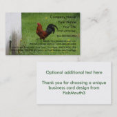 Hahn-Visitenkarteschablone Visitenkarte (Vorne/Hinten)