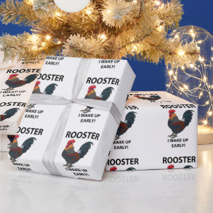 Hahn Vogel Ich Wache Früh Auf Lustiger Hahn Geschenkpapier