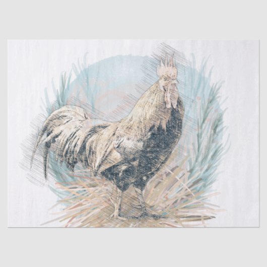Hahn Vogel Seidenpapier (Vorderseite)