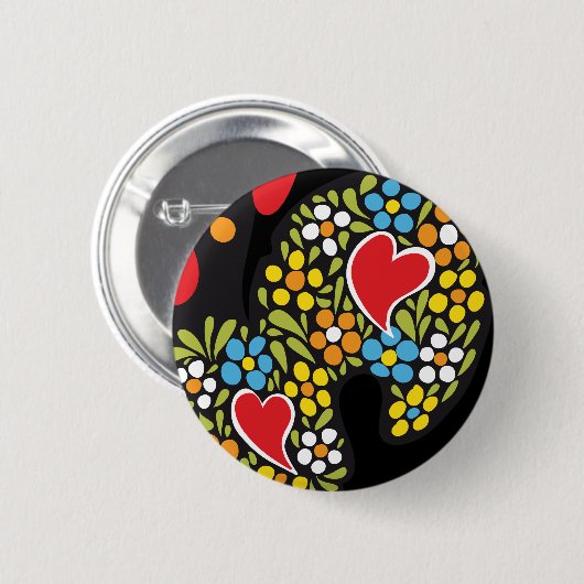 Hahn von Barcelos nahem hohem Button (Vorne & Hinten)