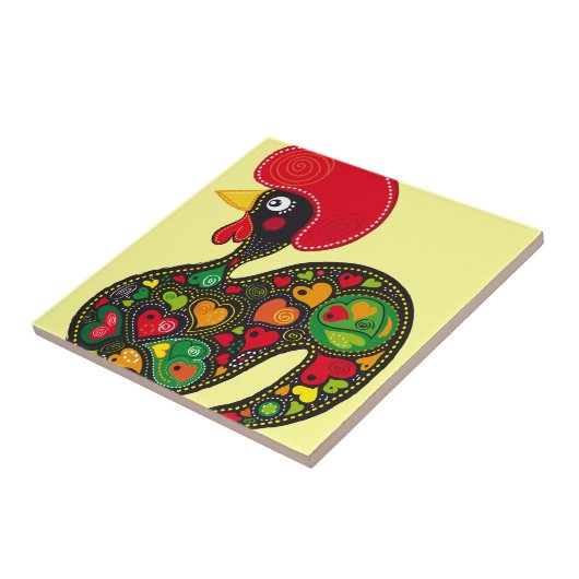 Hahn von Barcelos Nr02 - Galo de Barcelos Fliese (Seite)