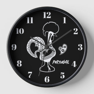 Hahn von Barcelos, Portugal, Silhouette Uhr