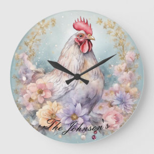 Hahn-Wanduhr für die Farm Große Wanduhr