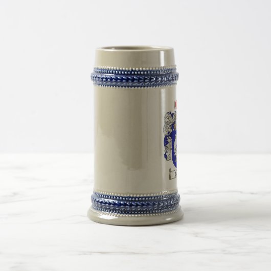 Hahn Wappen Stein/Hahn Familienwappen Stein Bierglas (Mittel)