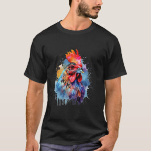 Hähnchen Abstrakter Zoo Farbenfroh Portrait Chic T-Shirt