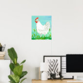 Hähnchen Bauer White Leghorn Poster (Heimbüro)