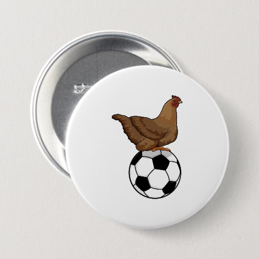 Hähnchen beim Fußball-Sport Button (Vorne & Hinten)