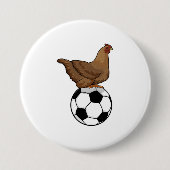 Hähnchen beim Fußball-Sport Button (Vorderseite)