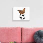 Hähnchen beim Fußball-Sport Leinwanddruck (Insitu (Wohnzimmer))