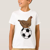 Hähnchen beim Fußball-Sport T-Shirt (Vorderseite)