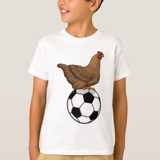 Hähnchen beim Fußball-Sport T-Shirt (Vorderseite)