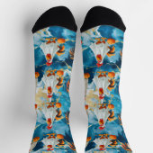 Hähnchen (blau) socken (Oben)