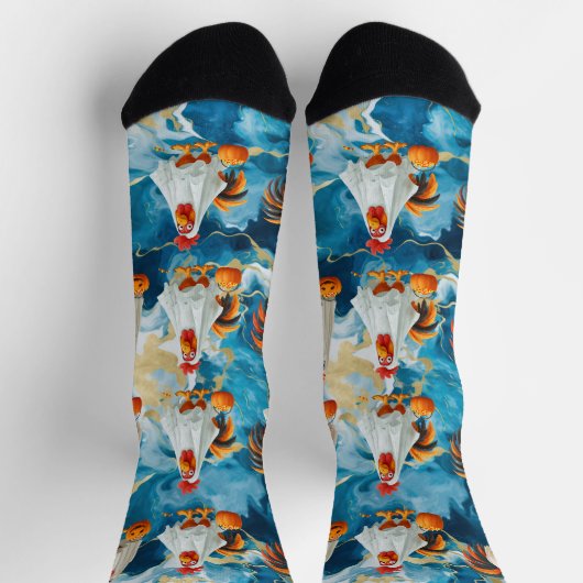 Hähnchen (blau) socken (Oben)