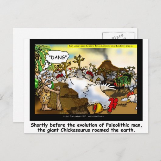 Hähnchen (Chickasaurus) T-Shirts Tasse Cards Etc Postkarte (Vorne/Hinten)